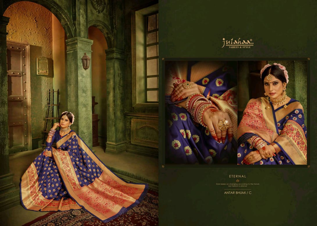 Julahaa Sarees Antar Bhumi Stunning Look Silk Branded Saris Clothing Store
