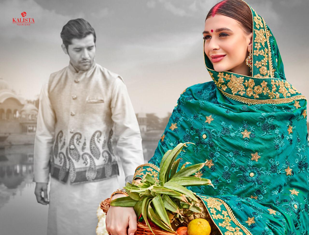 Kalista Fashion Mallika 67871-67878 Series Fancy Embroidery Saris Wholesaler