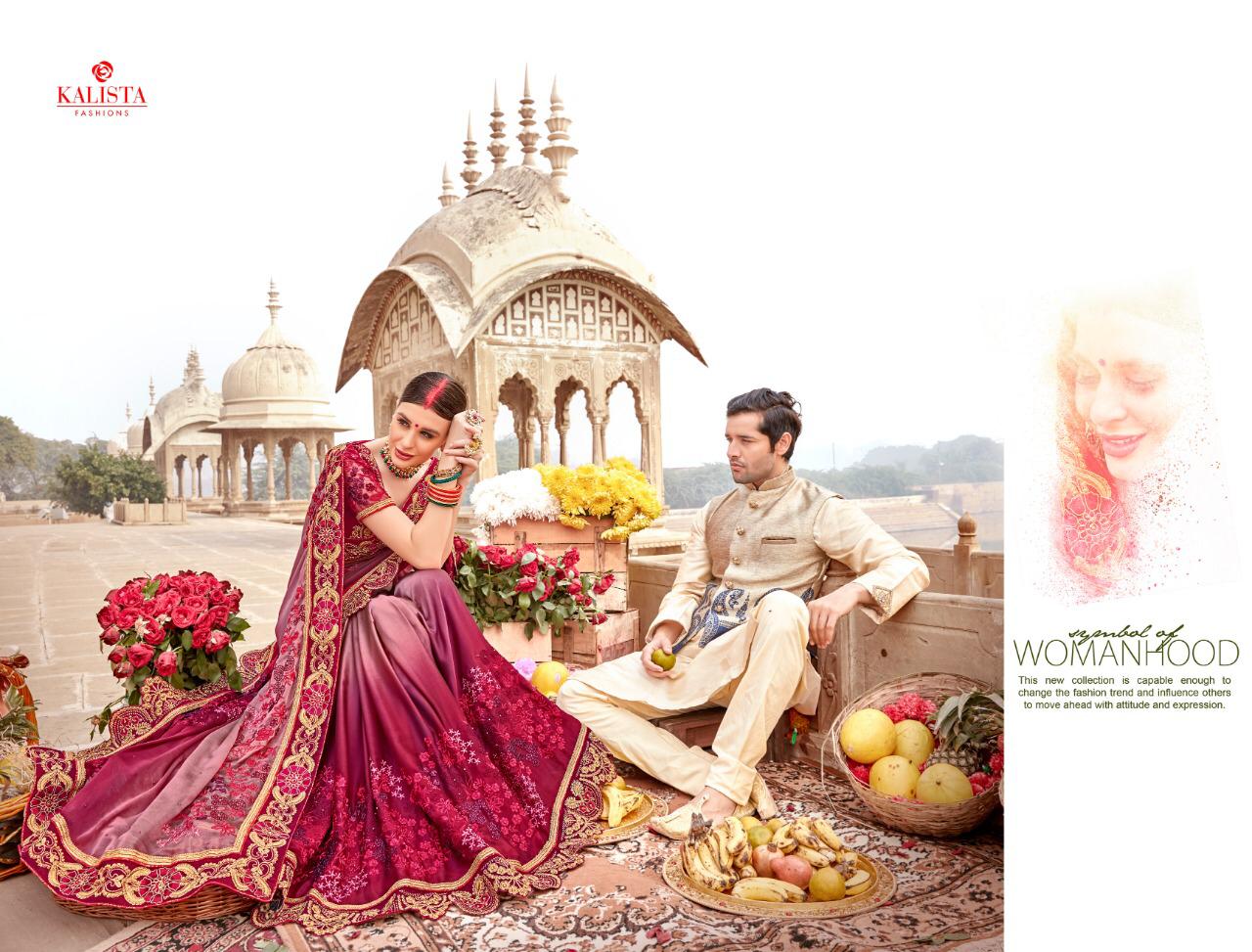 Kalista Fashion Mallika 67871-67878 Series Fancy Embroidery Saris Wholesaler