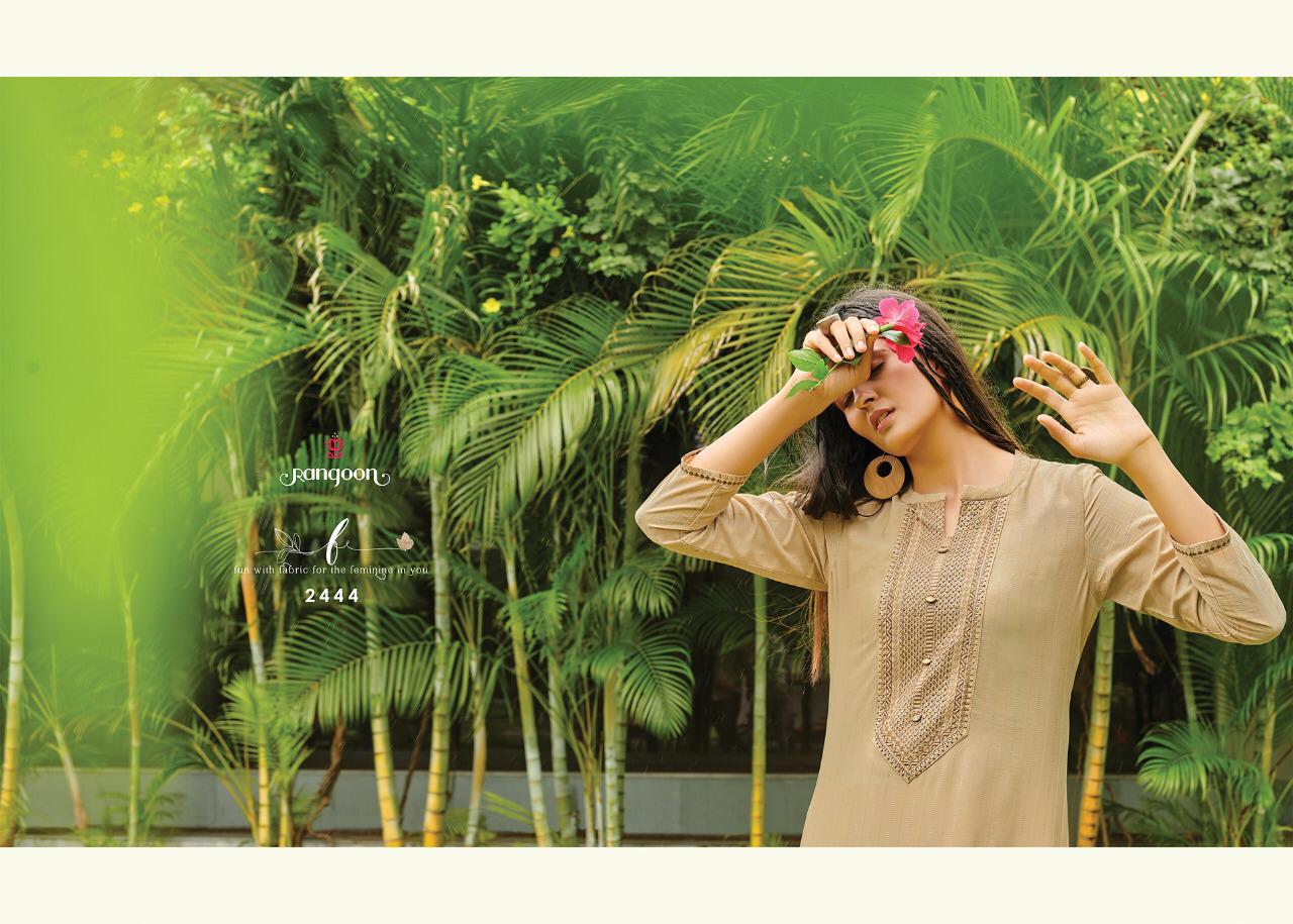 Rangoon Launch Light Line Fancy Lineing Silk Casual Kurti Exclusive Trending Series Of Catalogs