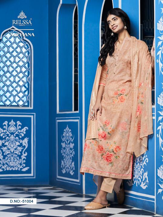 Relssa Launch Archana Superior Cotton Satin Embroidery Heavy Look Salwar Kameez In Surat Market