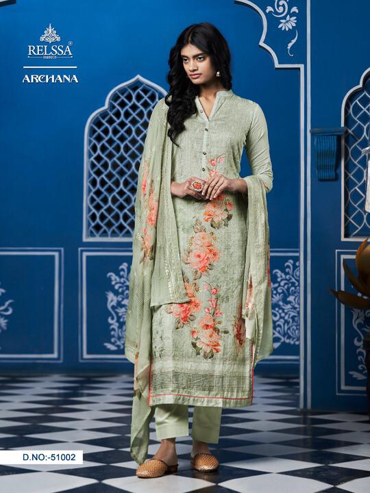 Relssa Launch Archana Superior Cotton Satin Embroidery Heavy Look Salwar Kameez In Surat Market