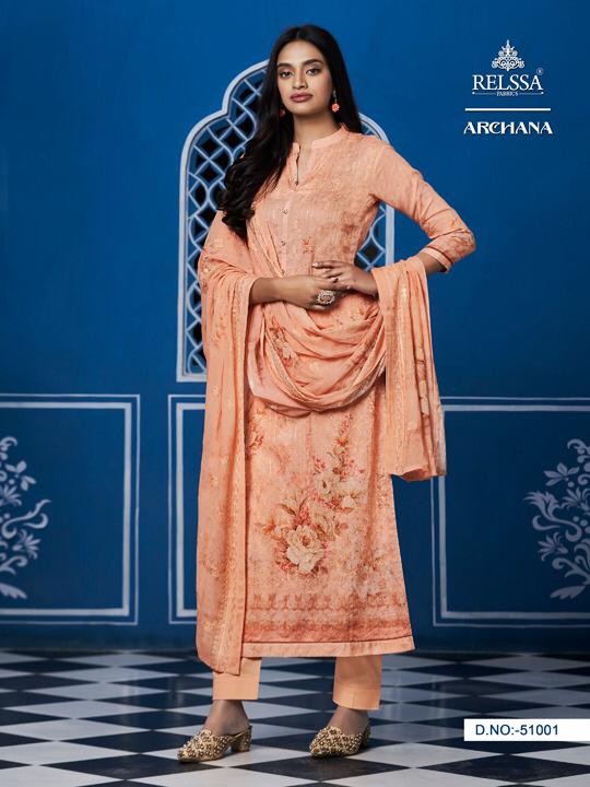 Relssa Launch Archana Superior Cotton Satin Embroidery Heavy Look Salwar Kameez In Surat Market