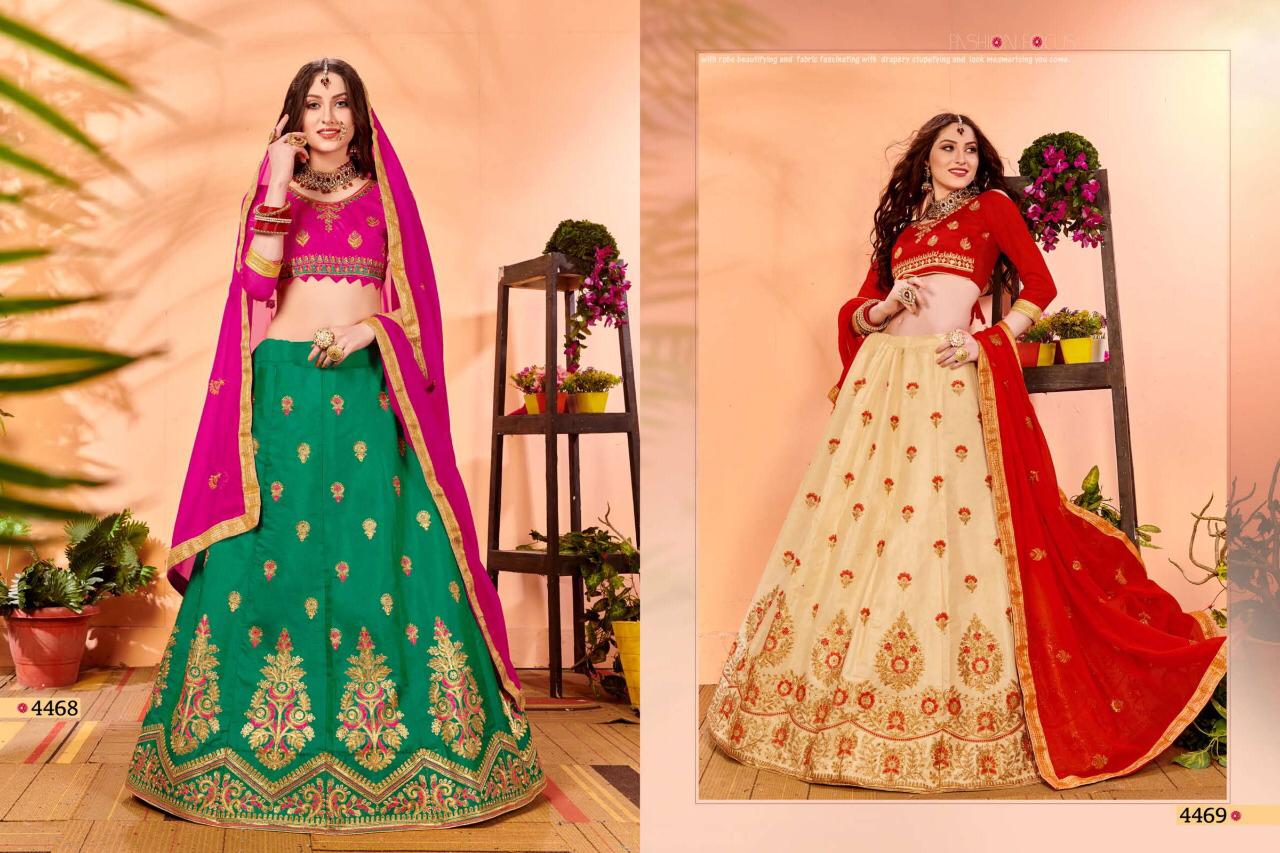 Sanskar Style Volcano Heavy Silk Designer Lehenga At Wholesale Rate In Surat Market