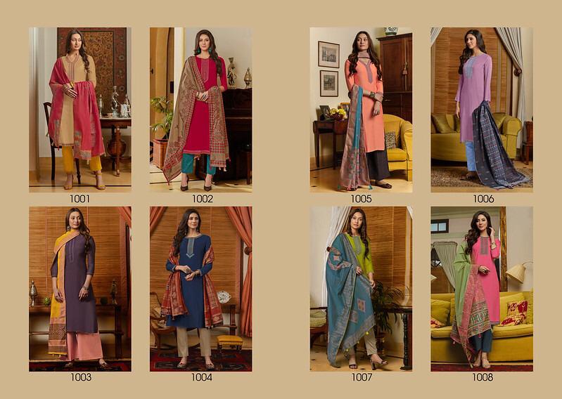 Swagat Sakhi Muslin With Embroidery Work 1001-1008 Series Good Looking Suit Exporter