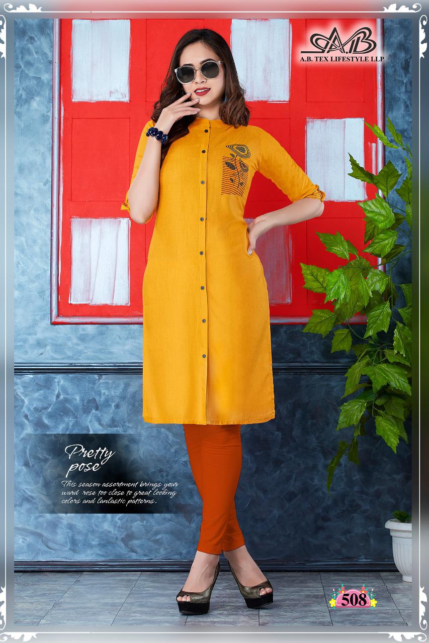 A B Tex Lifestyle Launch Anmol Rayon Casual Wear Kurti Catalogs Collection