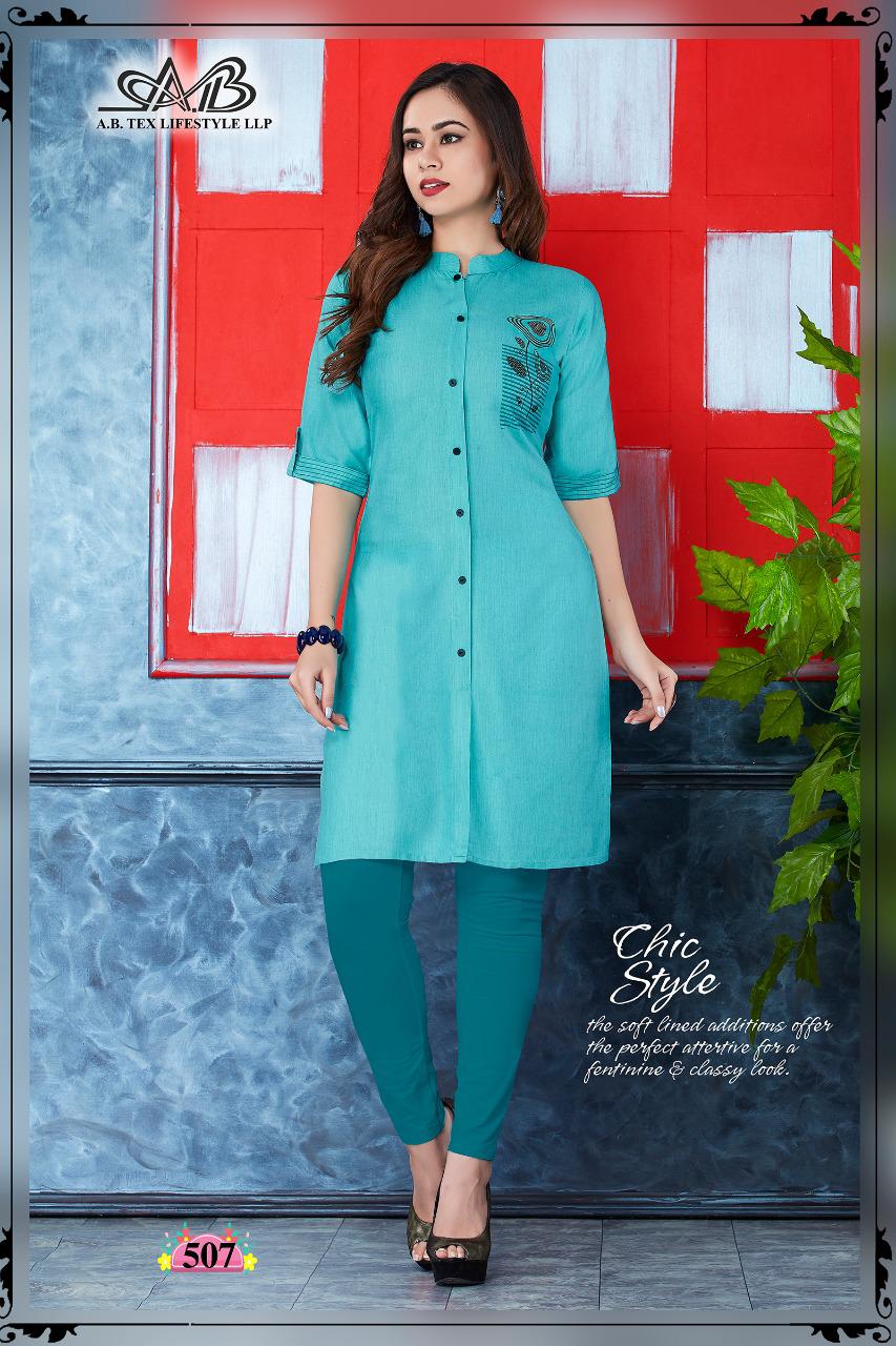 A B Tex Lifestyle Launch Anmol Rayon Casual Wear Kurti Catalogs Collection