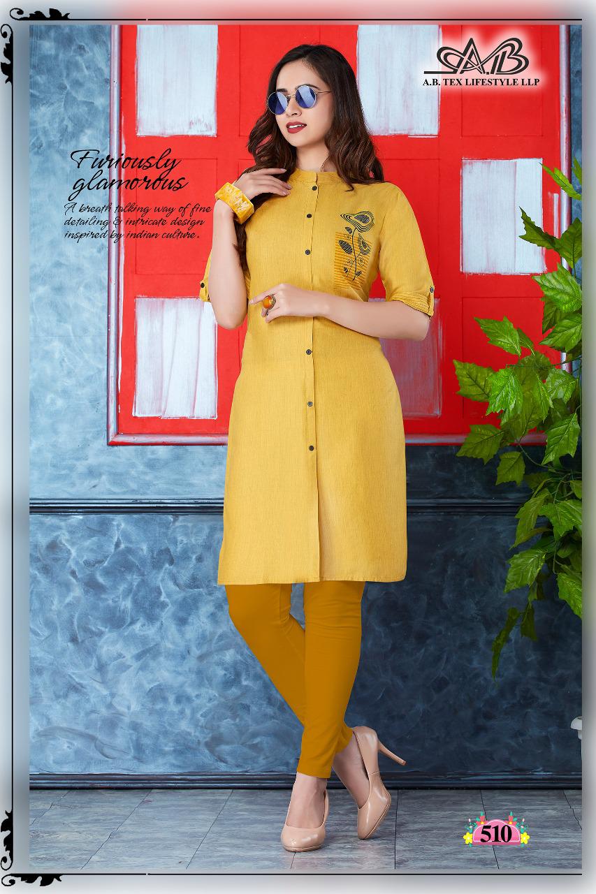 A B Tex Lifestyle Launch Anmol Rayon Casual Wear Kurti Catalogs Collection