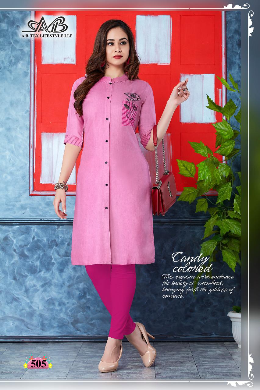 A B Tex Lifestyle Launch Anmol Rayon Casual Wear Kurti Catalogs Collection
