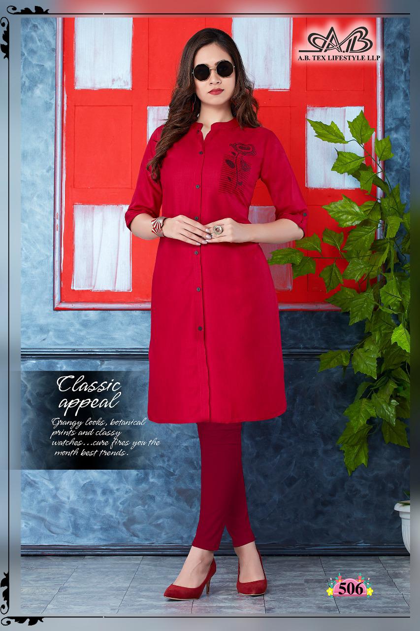 A B Tex Lifestyle Launch Anmol Rayon Casual Wear Kurti Catalogs Collection