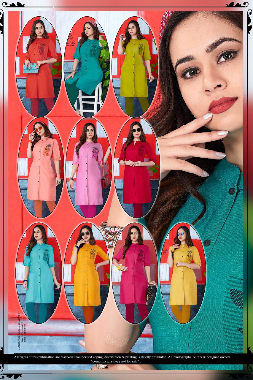 A B Tex Lifestyle Launch Anmol Rayon Casual Wear Kurti Catalogs Collection