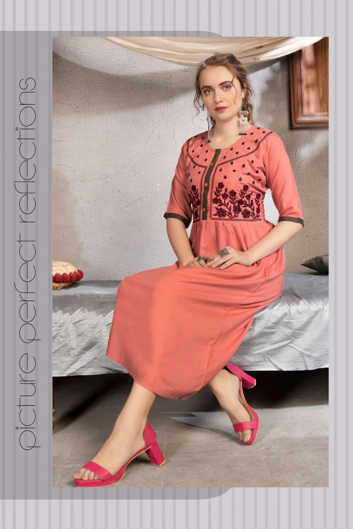 Fashion Talk Saheli Heavy Rayon Slub Casual Wear Top At Best Rate In Surat Market