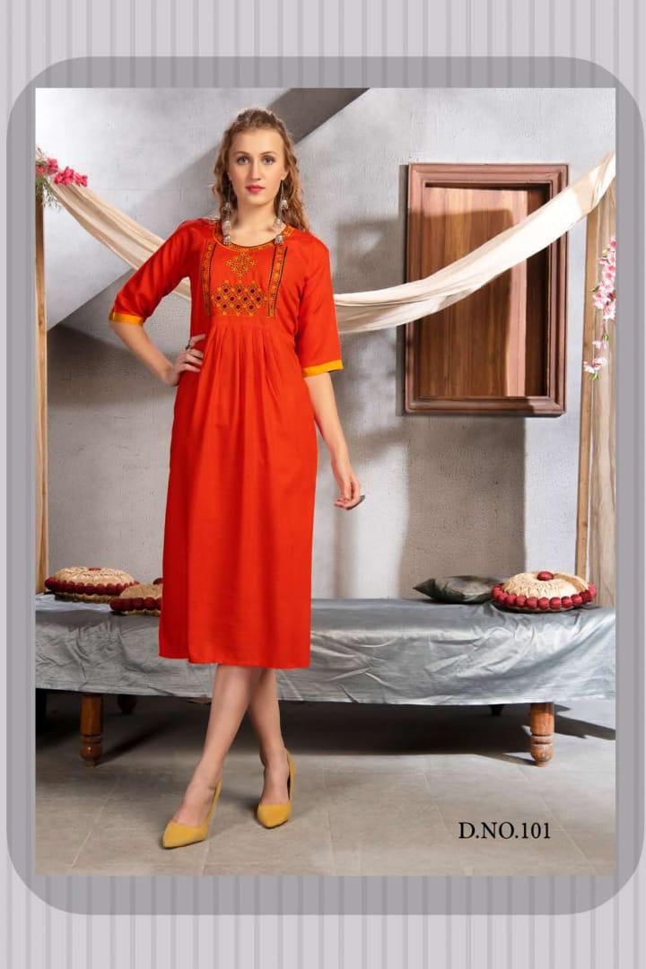 Fashion Talk Saheli Heavy Rayon Slub Casual Wear Top At Best Rate In Surat Market