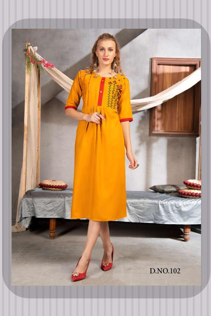 Fashion Talk Saheli Heavy Rayon Slub Casual Wear Top At Best Rate In Surat Market