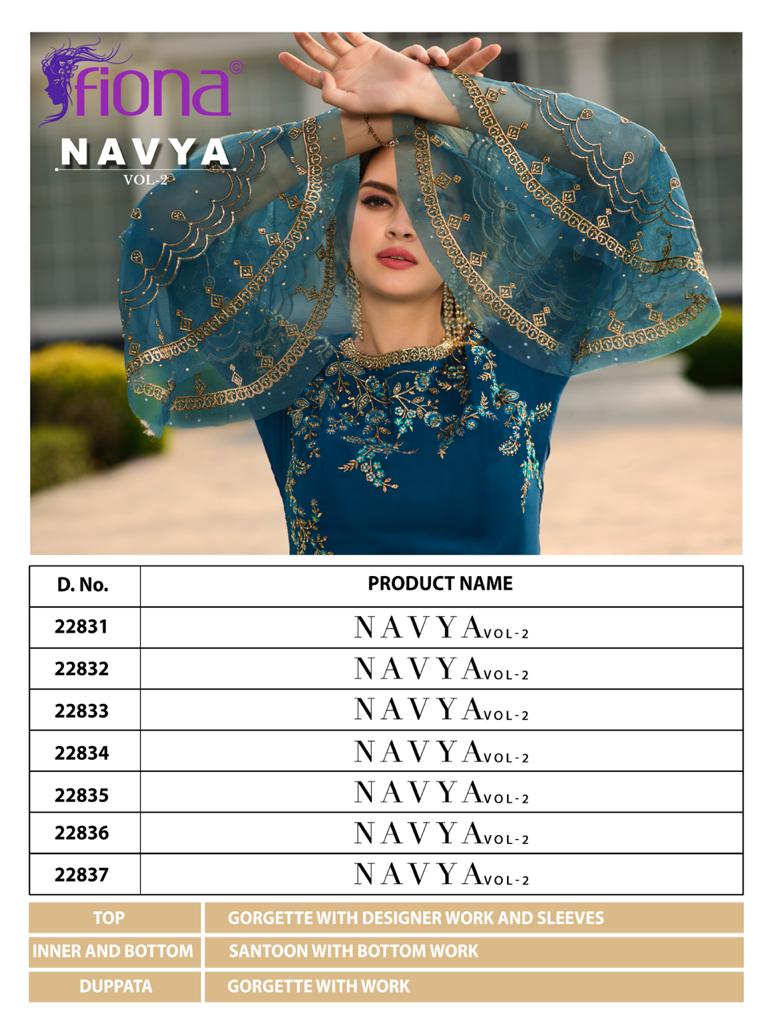 Fiona Navya Vol 2 Georgette With Designer Work 22831-22837 Series Heavy Suits