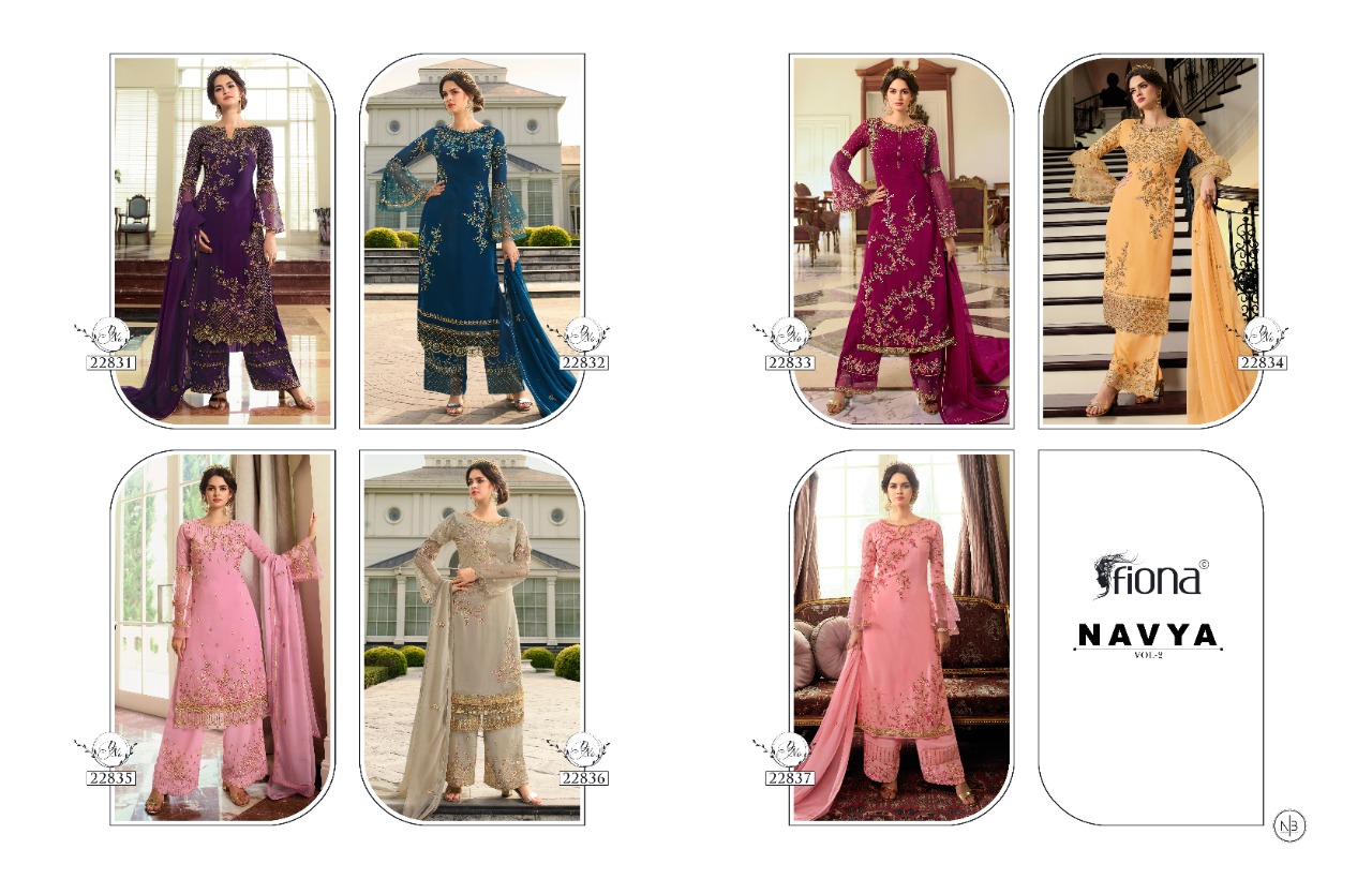 Fiona Navya Vol 2 Georgette With Designer Work 22831-22837 Series Heavy Suits