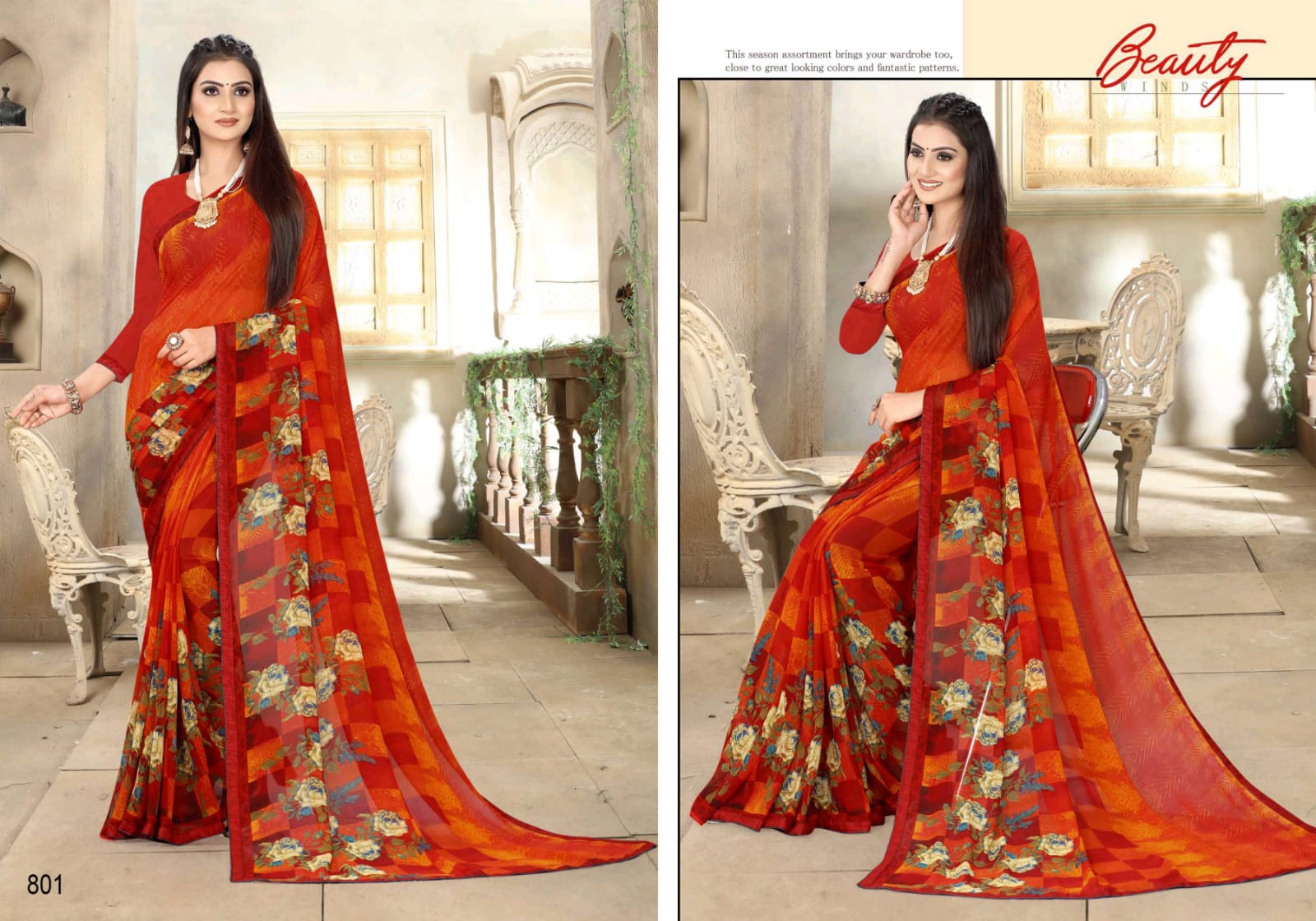 Kaasni Fashion Arrora Vol 4 Weightless With Border Exclusive Design Print Saree
