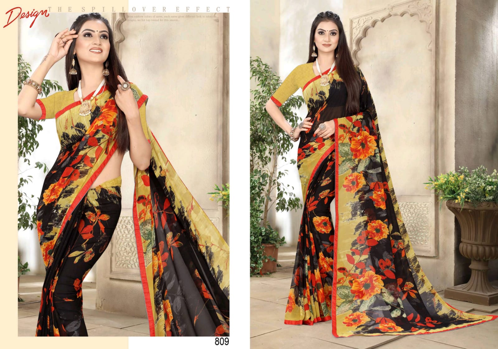 Kaasni Fashion Arrora Vol 4 Weightless With Border Exclusive Design Print Saree