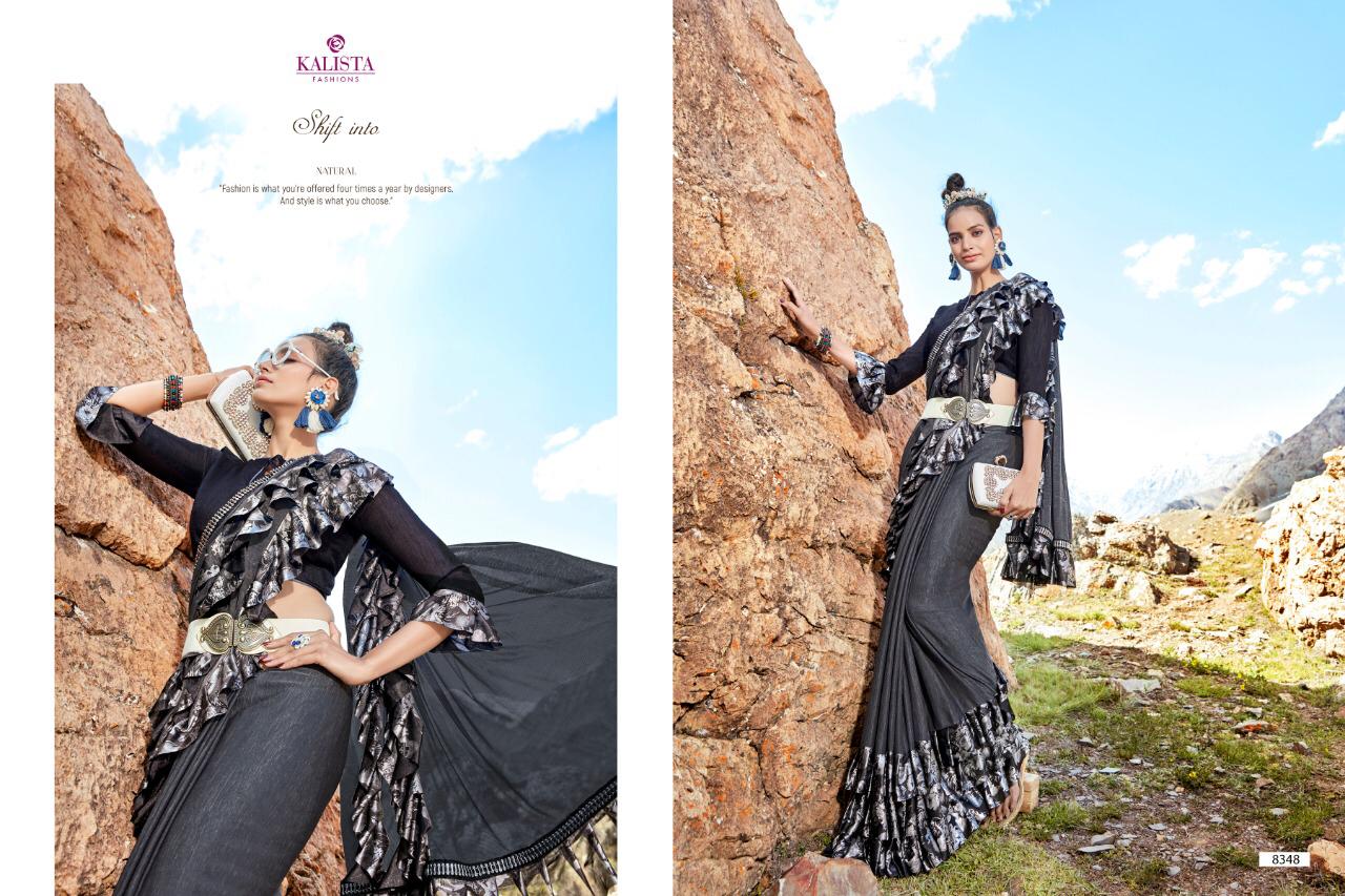 Kalista Golden Touch  Imported Fabric With Frill Designer Saree