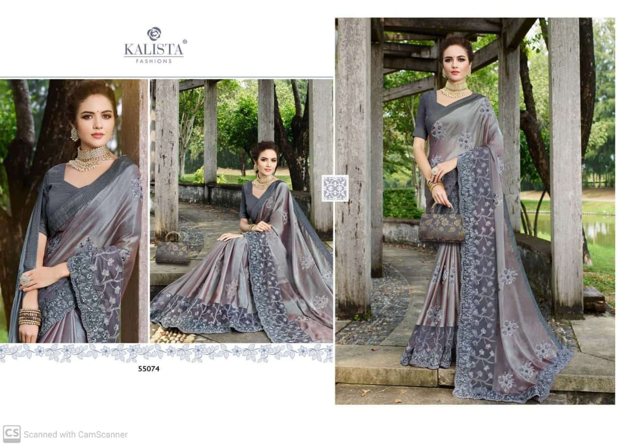 Kalista Selfie Vol 2 Rangoli Georgette Embroidery Work Designer Saree Wholesaler
