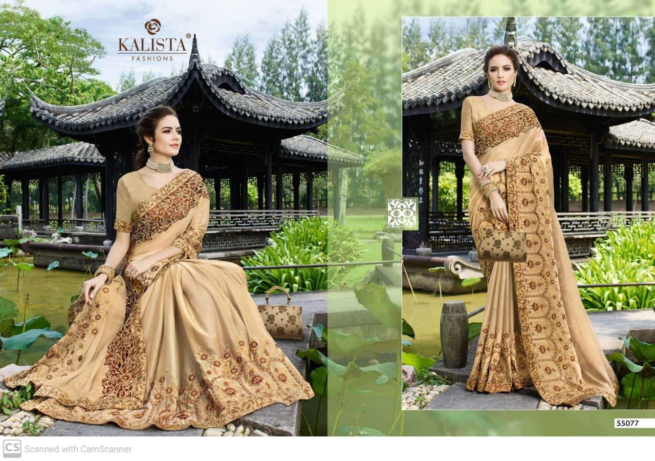 Kalista Selfie Vol 2 Rangoli Georgette Embroidery Work Designer Saree Wholesaler