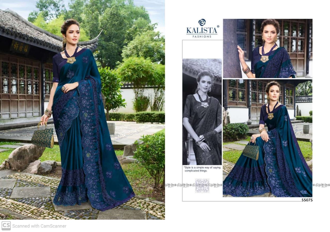 Kalista Selfie Vol 2 Rangoli Georgette Embroidery Work Designer Saree Wholesaler