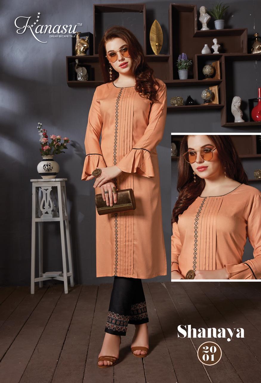 Kanasu Shanaya Rayon Stylish Top With Pant At Wholesale Price In Surat Market