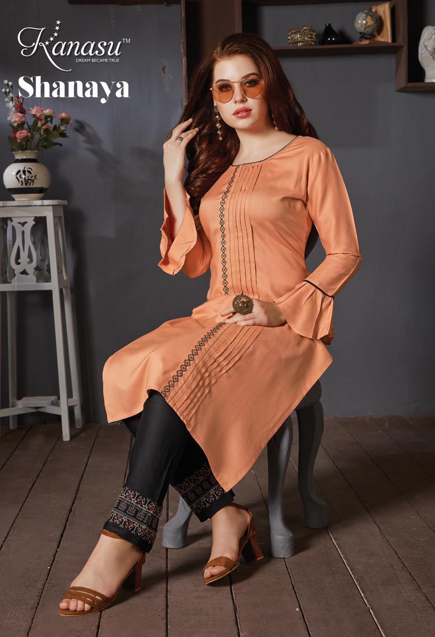 Kanasu Shanaya Rayon Stylish Top With Pant At Wholesale Price In Surat Market