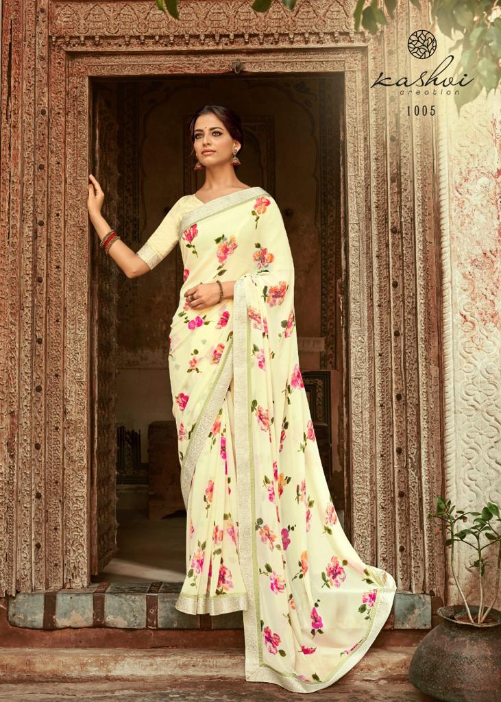 Kashvi Creation Orchid Georgette Printed Ethnic Wear Saree Wholesaler
