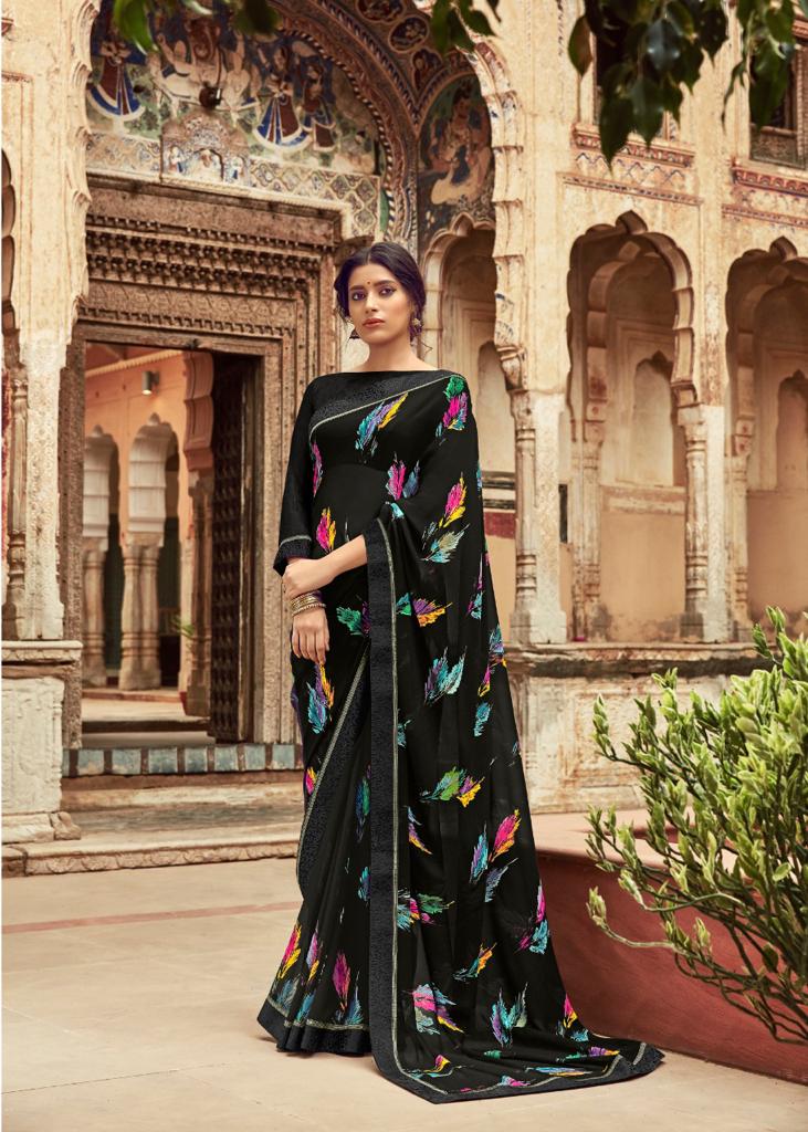 Kashvi Creation Orchid Georgette Printed Ethnic Wear Saree Wholesaler