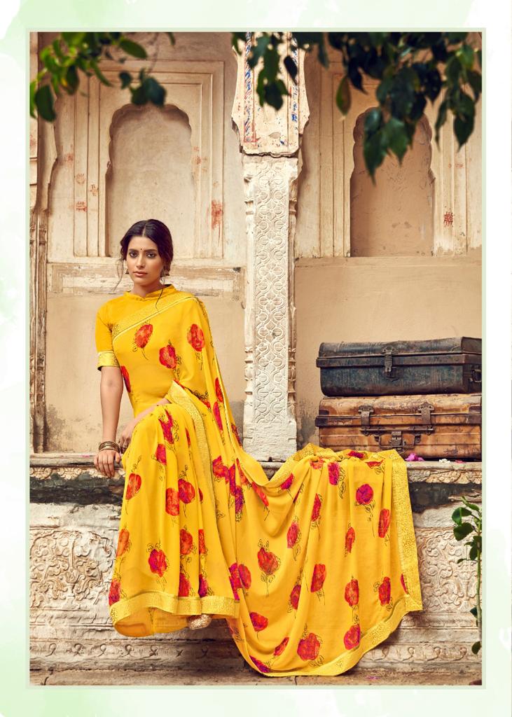 Kashvi Creation Orchid Georgette Printed Ethnic Wear Saree Wholesaler