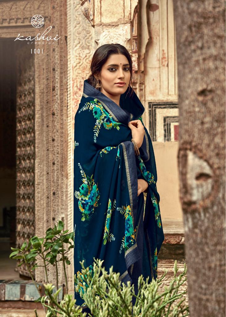 Kashvi Creation Orchid Georgette Printed Ethnic Wear Saree Wholesaler