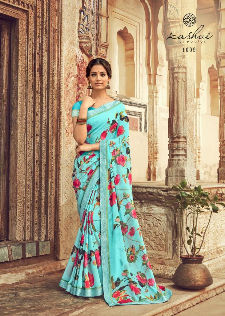 Kashvi Creation Orchid Georgette Printed Ethnic Wear Saree Wholesaler