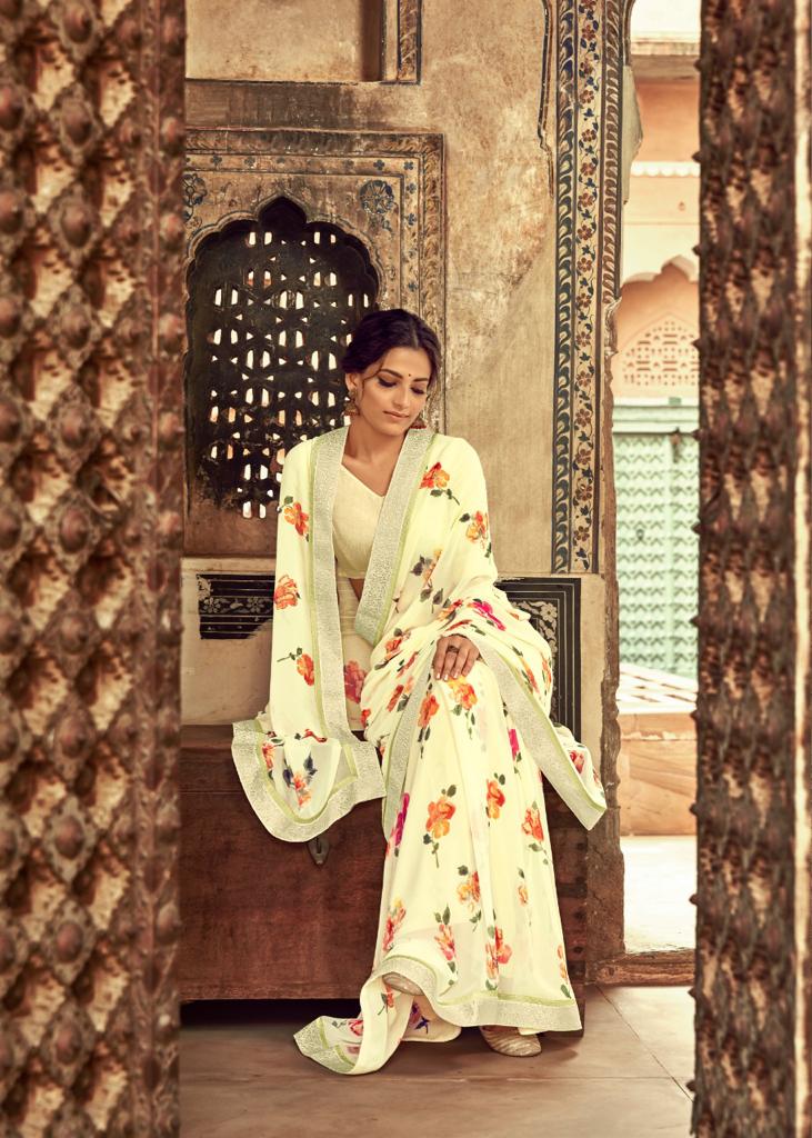Kashvi Creation Orchid Georgette Printed Ethnic Wear Saree Wholesaler