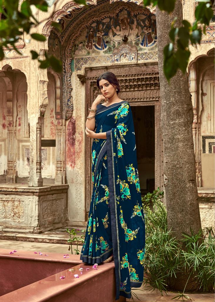 Kashvi Creation Orchid Georgette Printed Ethnic Wear Saree Wholesaler