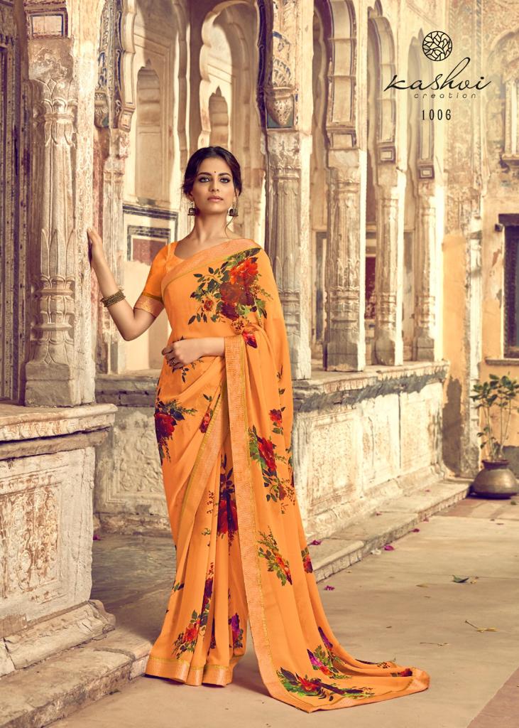 Kashvi Creation Orchid Georgette Printed Ethnic Wear Saree Wholesaler