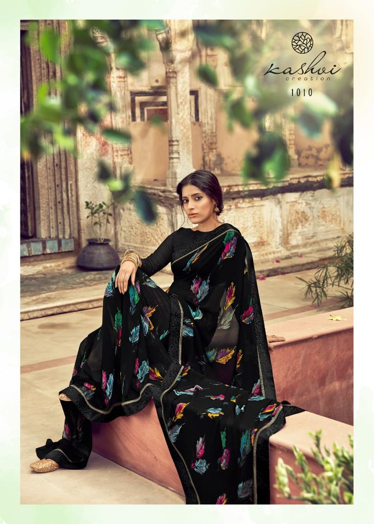 Kashvi Creation Orchid Georgette Printed Ethnic Wear Saree Wholesaler