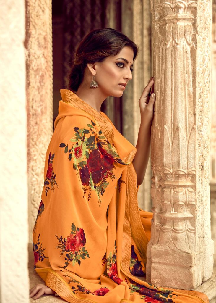 Kashvi Creation Orchid Georgette Printed Ethnic Wear Saree Wholesaler