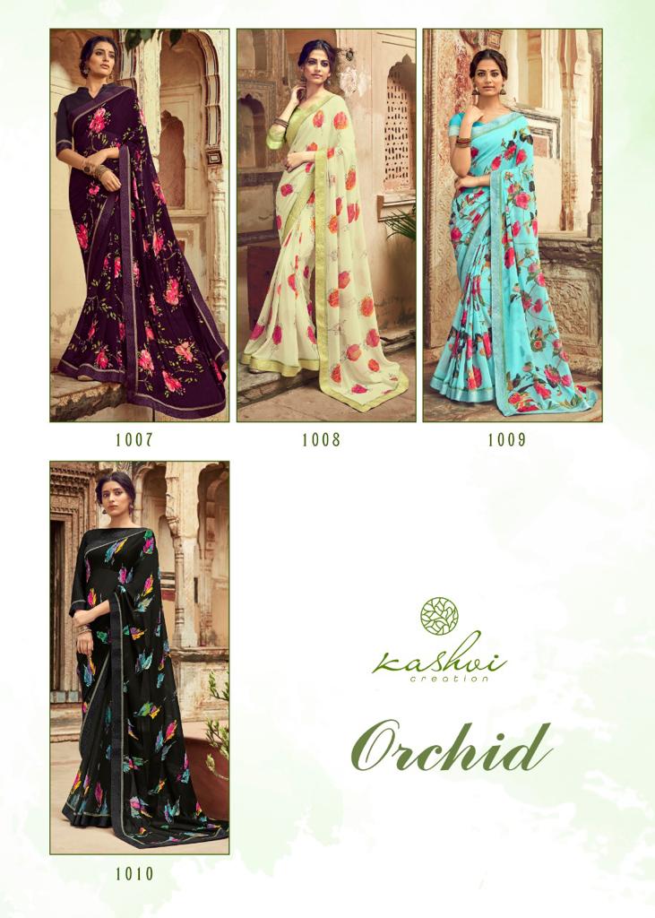 Kashvi Creation Orchid Georgette Printed Ethnic Wear Saree Wholesaler