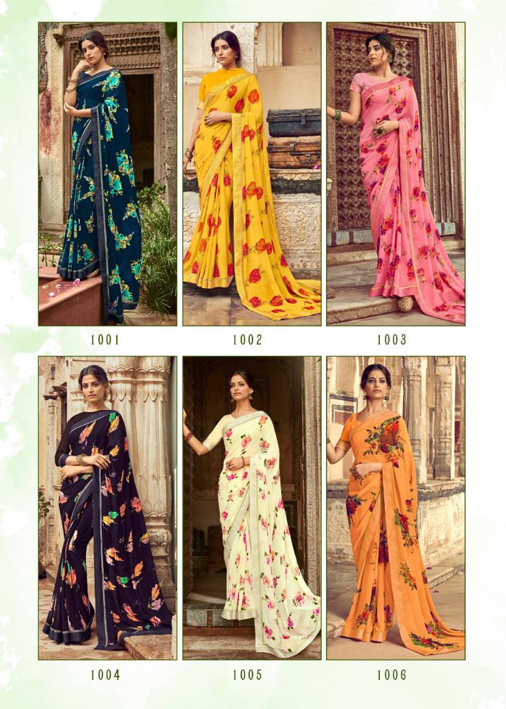 Kashvi Creation Orchid Georgette Printed Ethnic Wear Saree Wholesaler