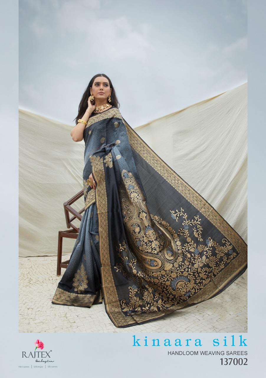Kinaara Silk By Rajtex 137001-137004 Series Handloom Weaving Silk Saree Catalogs