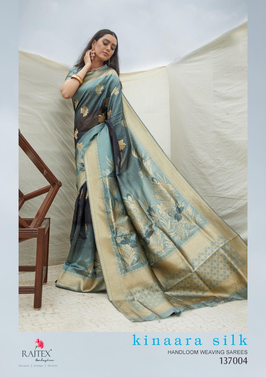 Kinaara Silk By Rajtex 137001-137004 Series Handloom Weaving Silk Saree Catalogs