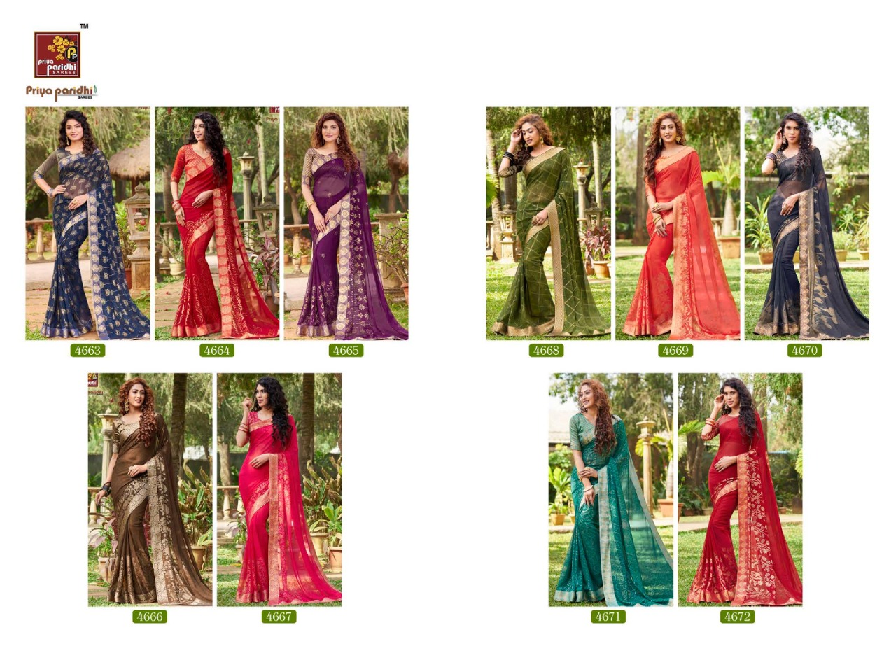Libaas Vol 4 By Prita Paridhi Fancy Georgette With Printed Border Saree Catalogs