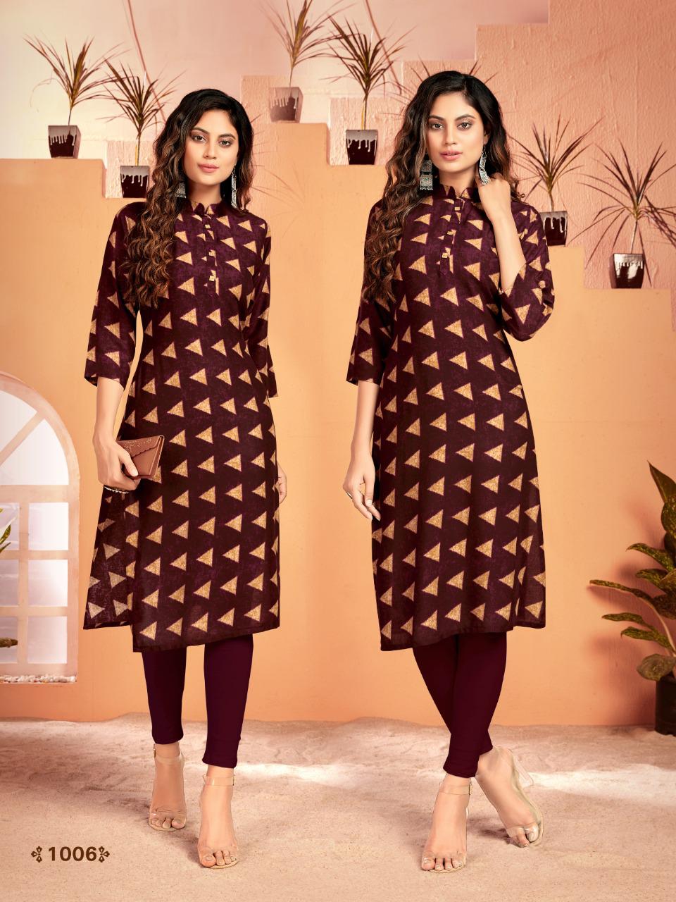 Majisha Nx Presenting Zaira Rayon Print Daily Wear Kurti At Lowest Price In Surat Market