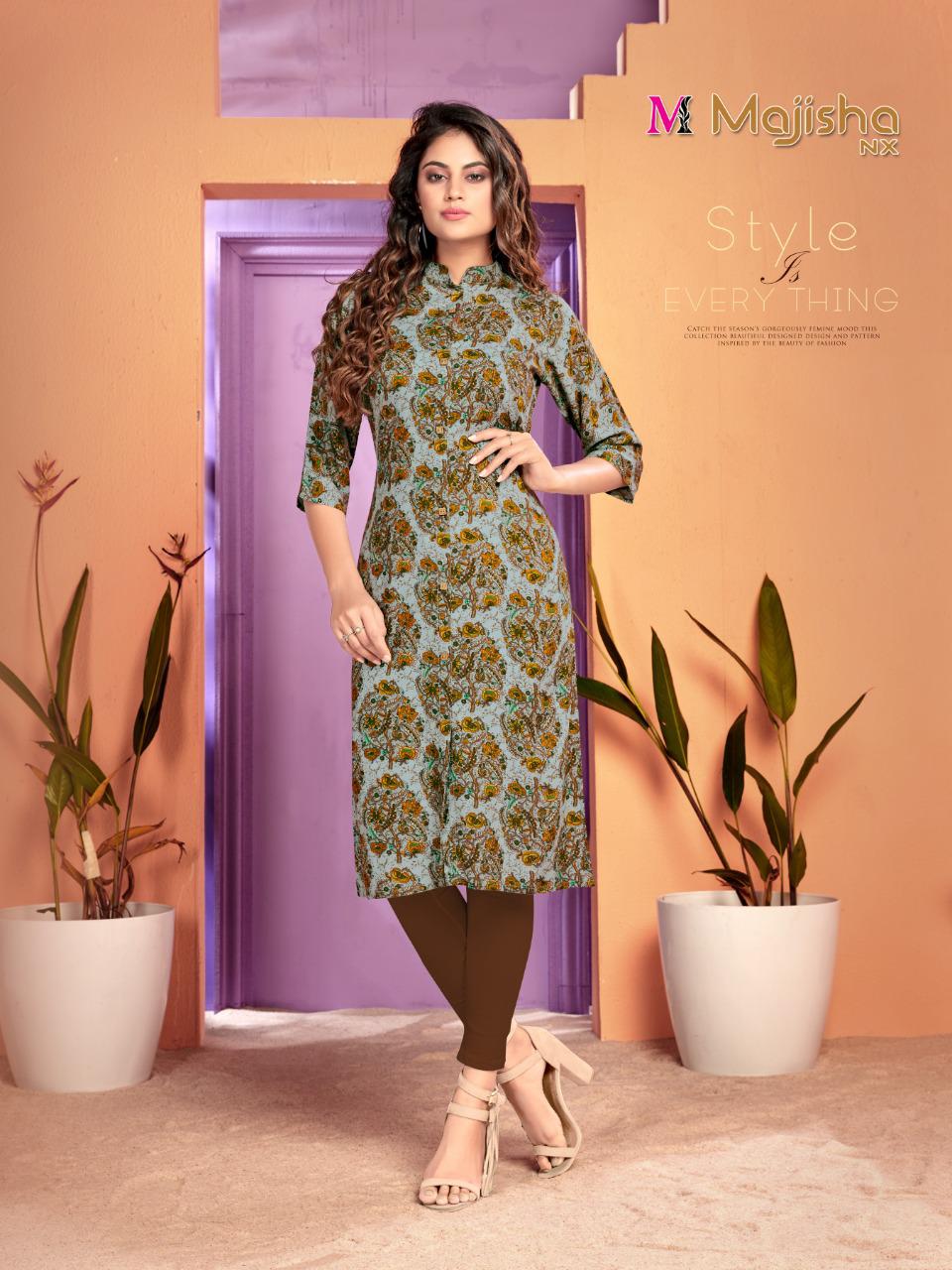 Majisha Nx Presenting Zaira Rayon Print Daily Wear Kurti At Lowest Price In Surat Market
