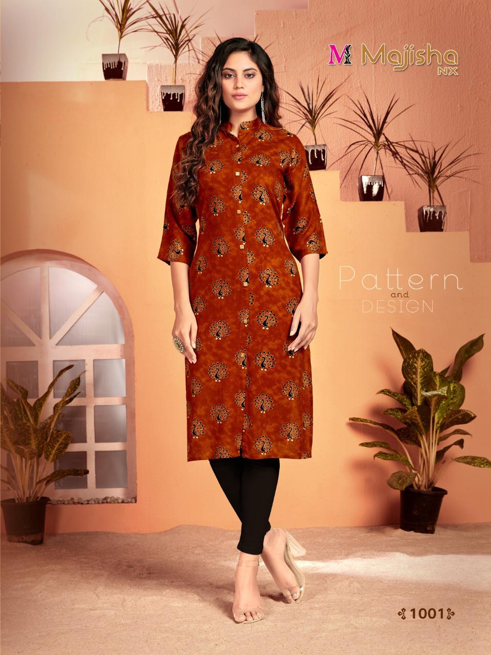 Majisha Nx Presenting Zaira Rayon Print Daily Wear Kurti At Lowest Price In Surat Market