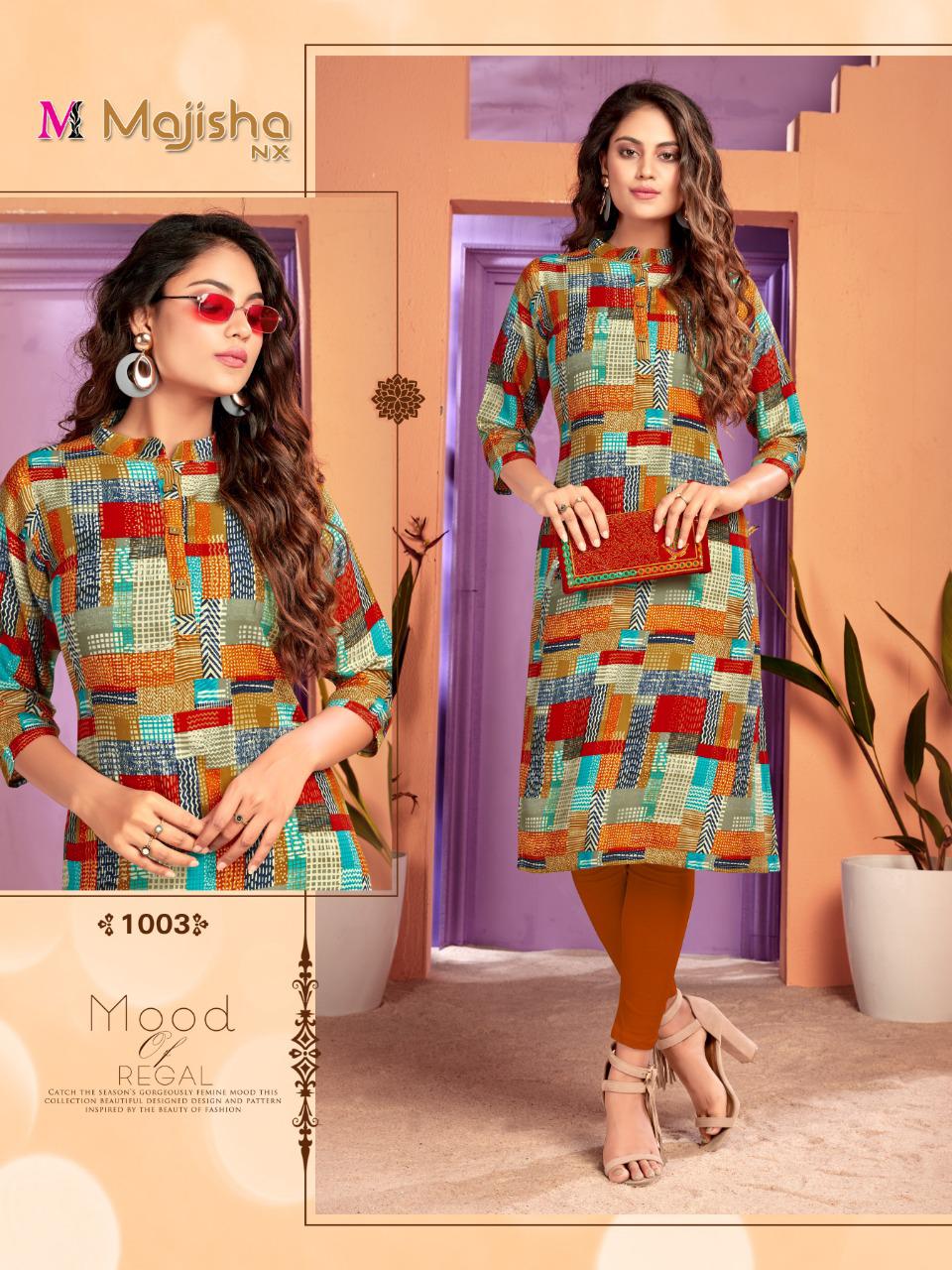 Majisha Nx Presenting Zaira Rayon Print Daily Wear Kurti At Lowest Price In Surat Market