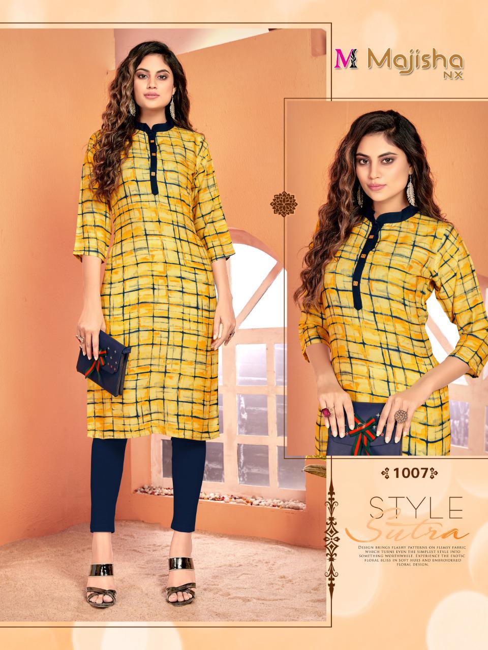 Majisha Nx Presenting Zaira Rayon Print Daily Wear Kurti At Lowest Price In Surat Market