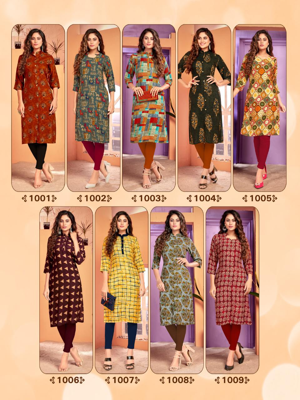 Majisha Nx Presenting Zaira Rayon Print Daily Wear Kurti At Lowest Price In Surat Market
