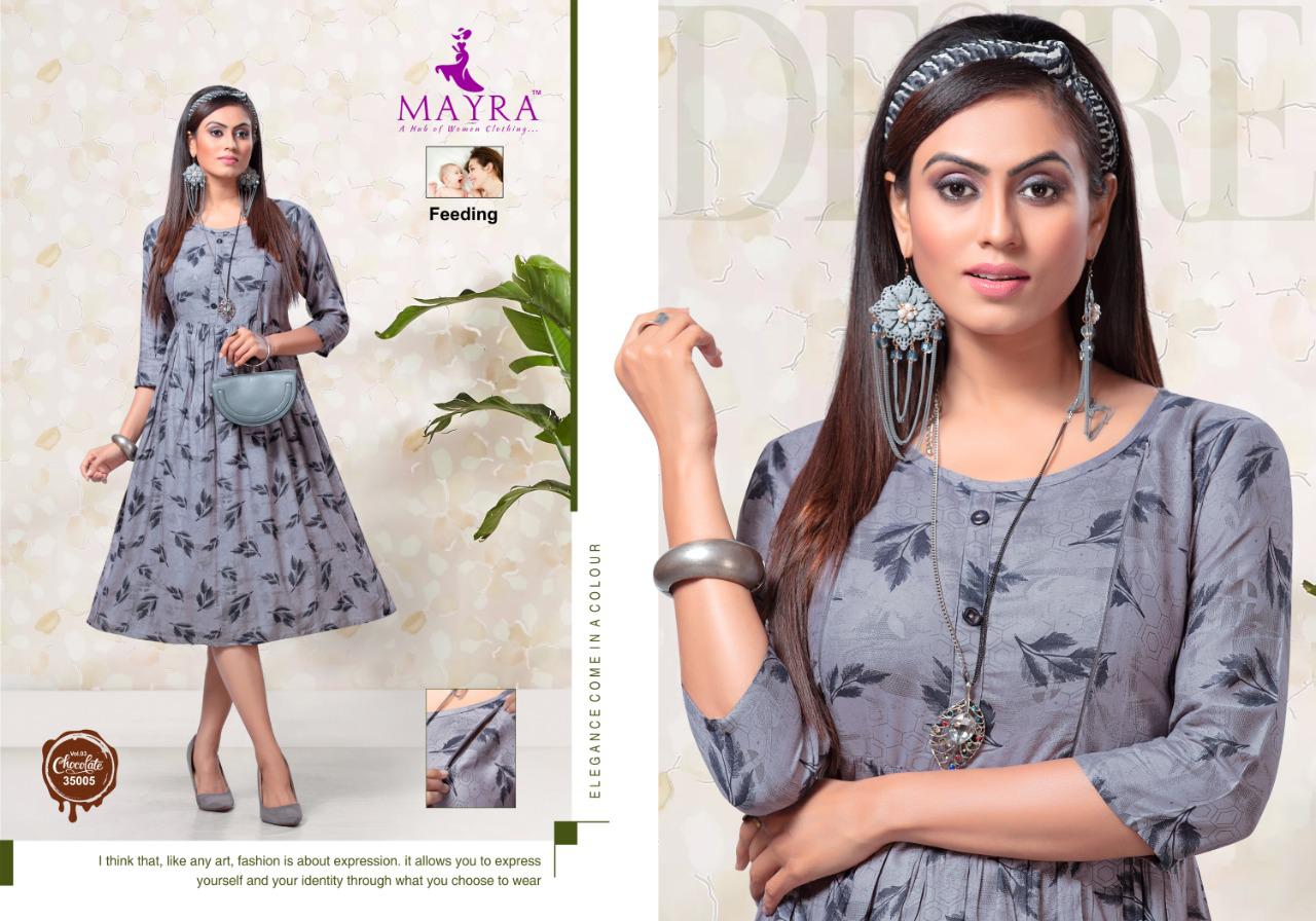 Mayra Present Choclate Vol 3 Rayon Print Kurti Catalogs Collection